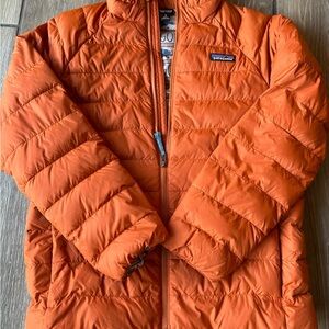 Patagonia Orange Puffer Jacket with Quilted Insulation